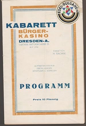 Programmheft Gastspiel ARTHUR RESE 8. bis 15. April 1929