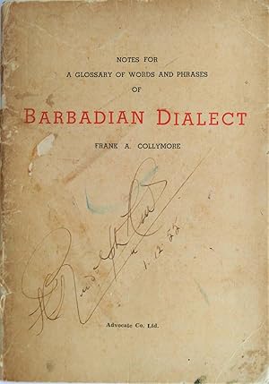 Notes For a Glossary of Words and Phrases of Barbadian Dialect