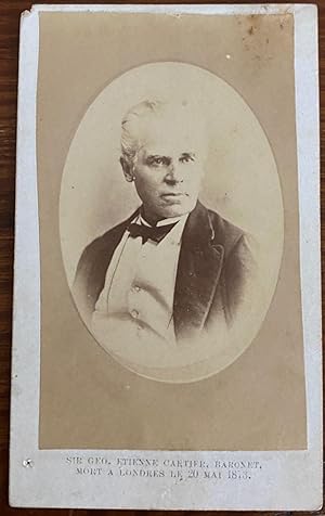 Seller image for Carte de Visite of Sir George-tienne Cartier, Baronet, Mort a Londres le 20 Mai 1873 for sale by Lord Durham Rare Books (IOBA)