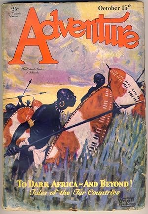 Image du vendeur pour ADVENTURE - October 15 1929 [ V72 #3 ] mis en vente par Gene Zombolas