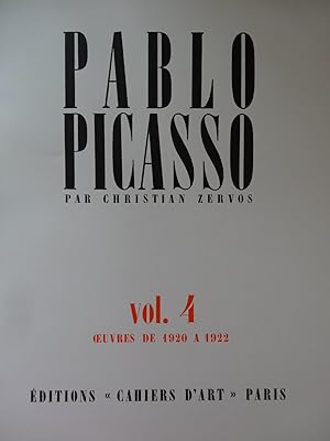 Bild des Verkufers fr Pablo PICASSO - Zervos catalog raisonne : Vol 4 (IV) (1920-1922) - ORIGINAL EDITION zum Verkauf von Artfever