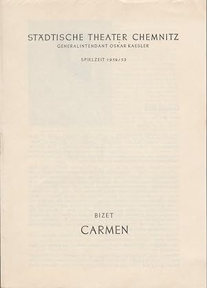 Seller image for Programmheft Georges Bizet CARMEN Spielzeit 1952 / 53 for sale by Programmhefte24 Schauspiel und Musiktheater der letzten 150 Jahre