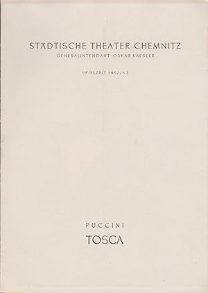 Seller image for Programmheft Giacomo Puccini TOSCA Spielzeit 1952 / 53 for sale by Programmhefte24 Schauspiel und Musiktheater der letzten 150 Jahre