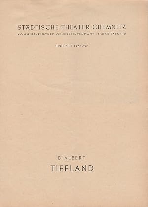 Seller image for Programmheft Eugen D'Albert TIEFLAND Spielzeit 1951 / 52 for sale by Programmhefte24 Schauspiel und Musiktheater der letzten 150 Jahre