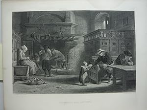 Imagen del vendedor de J. Godfrey Antique Steel Engraving "The Homely Meal Brittany" after a Painting by Frederick. Goodall (1878) a la venta por Imperial Books and Collectibles