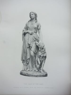 E. Stodart Antique Steel Engraving "The Lady of the Lake" after a Sculpture by J. Adoms Acton (1878)