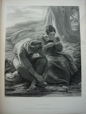 J. C. Armstrong Antique Steel Engraving "The Sonnet" after a Painting by W. Mulready(1878)