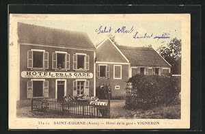 Carte postale Saint-Eugene, Hotel de la gare, Vigneron