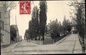 Ansichtskarte / Postkarte Becon les Bruyeres Hauts de Seine, Rue de Becon et Rue Carpeaux