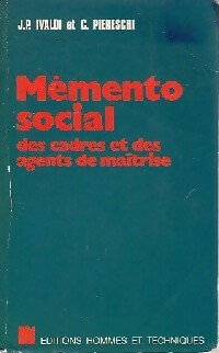 Seller image for M?mento social : des cadres et des agents de ma?trise - Jean-Pierre Ivaldi for sale by Book Hmisphres