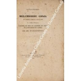 Imagen del vendedor de Riflessioni di Melchiorre Gioja in difesa degli italiani su l'opera intitolata L'homme du midi et l'homme du nord ou l'influence du climat del sig. di Bonstetten a la venta por Libreria Antiquaria Giulio Cesare di Daniele Corradi