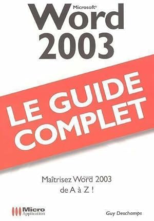 Imagen del vendedor de Word 2003 - Guy Deschamps a la venta por Book Hmisphres