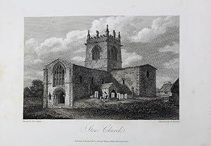 Original Antique Engraving Illustrating a Print of Stow Church in Lincolnshire. Engraved By B. Ho...