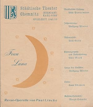 Seller image for Theaterzettel Paul Lincke FRAU LUNA Spielzeit 1949 / 50 for sale by Programmhefte24 Schauspiel und Musiktheater der letzten 150 Jahre