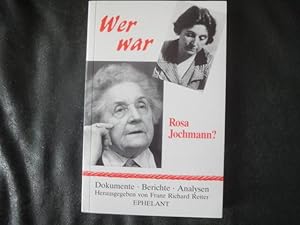 Bild des Verkufers fr Wer War Rosa Jochmann ? zum Verkauf von Malota