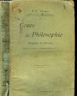 Bild des Verkufers fr cours de philosophie zum Verkauf von Le-Livre