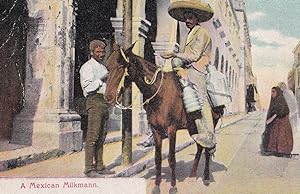 A Mexican Milkmann Mounted Milkman Old Mexico Postcard