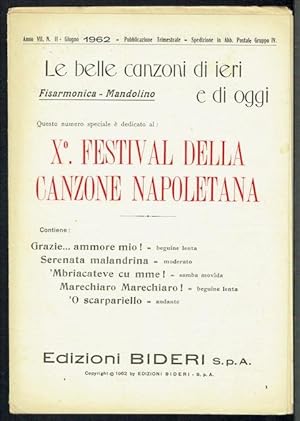 10th Festival Della Canzone Napoletana: Le Belle Canzoni Di Ieri E Di Oggi. Fisarmonica - Mandolino