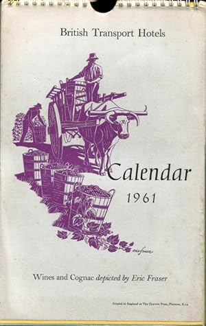 British Transport Hotels Calendar 1961: Wines and Cognac depicted by Eric Fraser