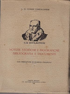 Immagine del venditore per G.D. Romagnosi notizie storiche e biografiche venduto da Librodifaccia