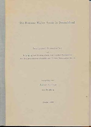 Die Romane Walter Scotts in Deutschland Dissertation.