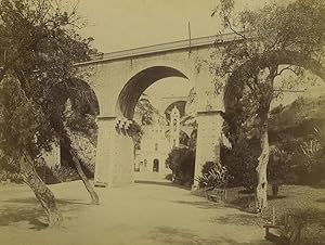 Monaco Sainte Devote Chapel Bridge Garden Old Photo 1890