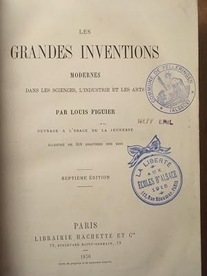 Bild des Verkufers fr Les grandes inventions modernes dans les sciences, l'industrie et les arts zum Verkauf von Librairie des Possibles