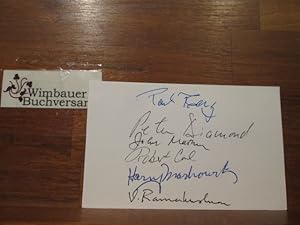 Image du vendeur pour Autographed Card 6 Nobel Prize Winners // Autogramm Autograph signiert signed signee mis en vente par Antiquariat im Kaiserviertel | Wimbauer Buchversand