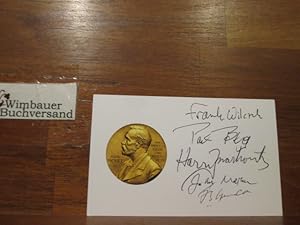 Bild des Verkufers fr Autographed Card 5 Nobel Prize Winners // Autogramm Autograph signiert signed signee zum Verkauf von Antiquariat im Kaiserviertel | Wimbauer Buchversand
