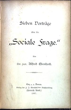Seller image for Sieben Vortrge ber die "Sociale Frage". for sale by books4less (Versandantiquariat Petra Gros GmbH & Co. KG)