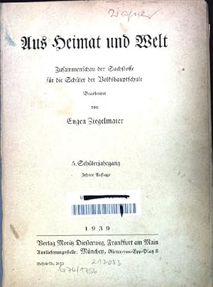 Seller image for Aus Heimat und Welt: Zusammenschau der Sachstoffe fr die Schler der Volkshauptschule. 5. Schlerjahrgang. for sale by books4less (Versandantiquariat Petra Gros GmbH & Co. KG)