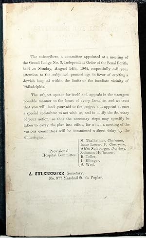 THE SUBSCRIBERS, A COMMITTEE APPOINTED AT A MEETING OF THE GRAND LODGE NO. 3, INDEPENDENT ORDER O...