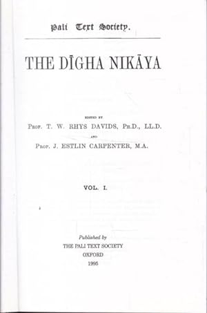 Bild des Verkufers fr The Digha Nikaya (Volume 1) zum Verkauf von Goulds Book Arcade, Sydney