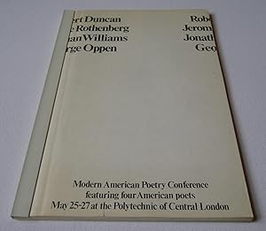 Seller image for Modern American Poetry Conference featuring four American poets, May 25-27 at the Polytechnic of Central London for sale by Test Centre Books