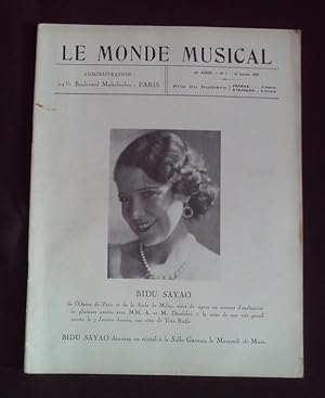 Le monde musicale - N°1 Janvier 1932