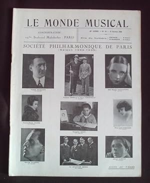 Le monde musicale - N°10 Octobre 1932