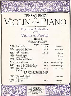 Bild des Verkufers fr Lullaby - for Violin (or Violin Duet) and Piano [STRING PARTS and PIANO FULL SCORE] zum Verkauf von Cameron-Wolfe Booksellers