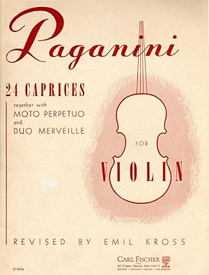 Seller image for 24 [ Twenty-four ] Caprices; Moto Perpetuo; Duo Merveille [VIOLIN SCORE] for sale by Cameron-Wolfe Booksellers