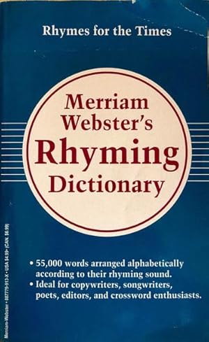 Bild des Verkufers fr Merriam Webster's Rhyming Dictionary zum Verkauf von 2nd Hand Books