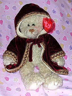 Gem the Tall White Bear W/Burgundy Cape