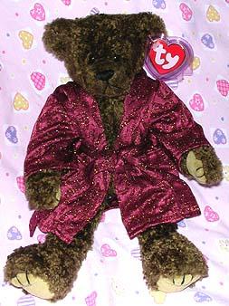 Tyrone the Tall Brown Bear W/Burgundy Smoking Jacket