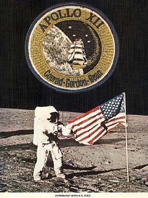 Astronaut With U.S. Flag - Apollo XII