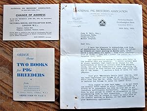 National Pig Breeders' Association. Ephemera From 1935