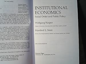Seller image for Institutional Economics: Social Order and Public Policy (The Locke Institute Series) for sale by Antiquariat Bookfarm