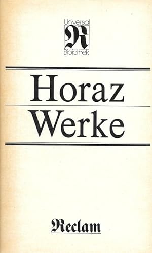 Image du vendeur pour Horaz - Werke Reclams Universal-Bibliothek Band 431 mis en vente par Flgel & Sohn GmbH