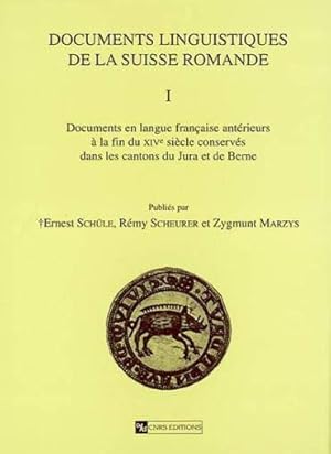 Image du vendeur pour Documents linguistiques de la Suisse romande. 1. Documents linguistiques de la Suisse romande. Documents en langue franaise antrieurs  la fin du XIVe sicle conservs dans les cantons du Jura et de Berne. Volume : I mis en vente par Chapitre.com : livres et presse ancienne