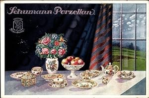 Künstler Ansichtskarte / Postkarte Schumann Porzellan Werbung, Kaffee Service