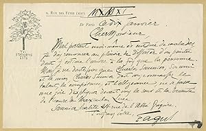 Imagen del vendedor de Georges Faillet dit Fagus (1872-1933) - Lettre autographe signe - 1911 a la venta por PhP Autographs
