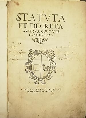 Statuta et decreta antiqua civitatis Placentiae