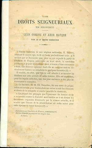 Seller image for Les droits seigneuriaux en Provence Leur origine et leur nature for sale by dansmongarage